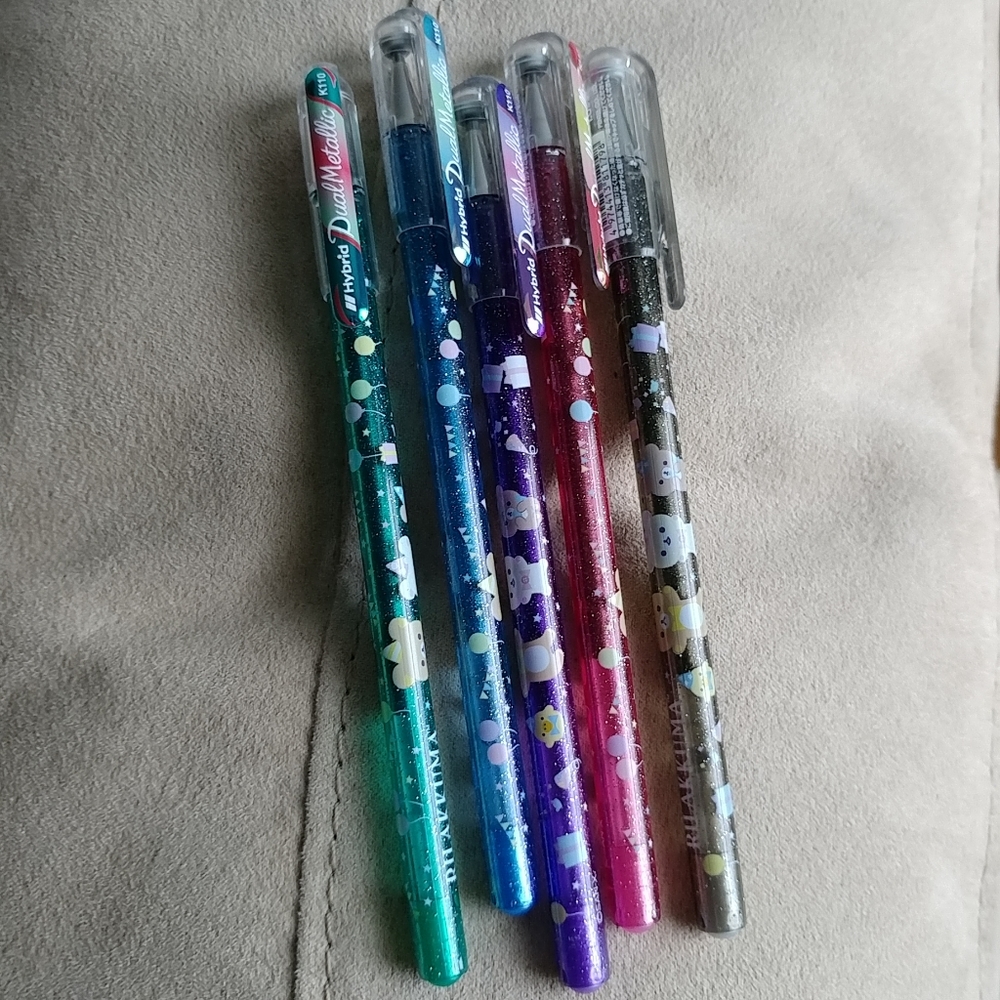 Pentel x San-X Rilakkuma dual tone metallic gel pen set
